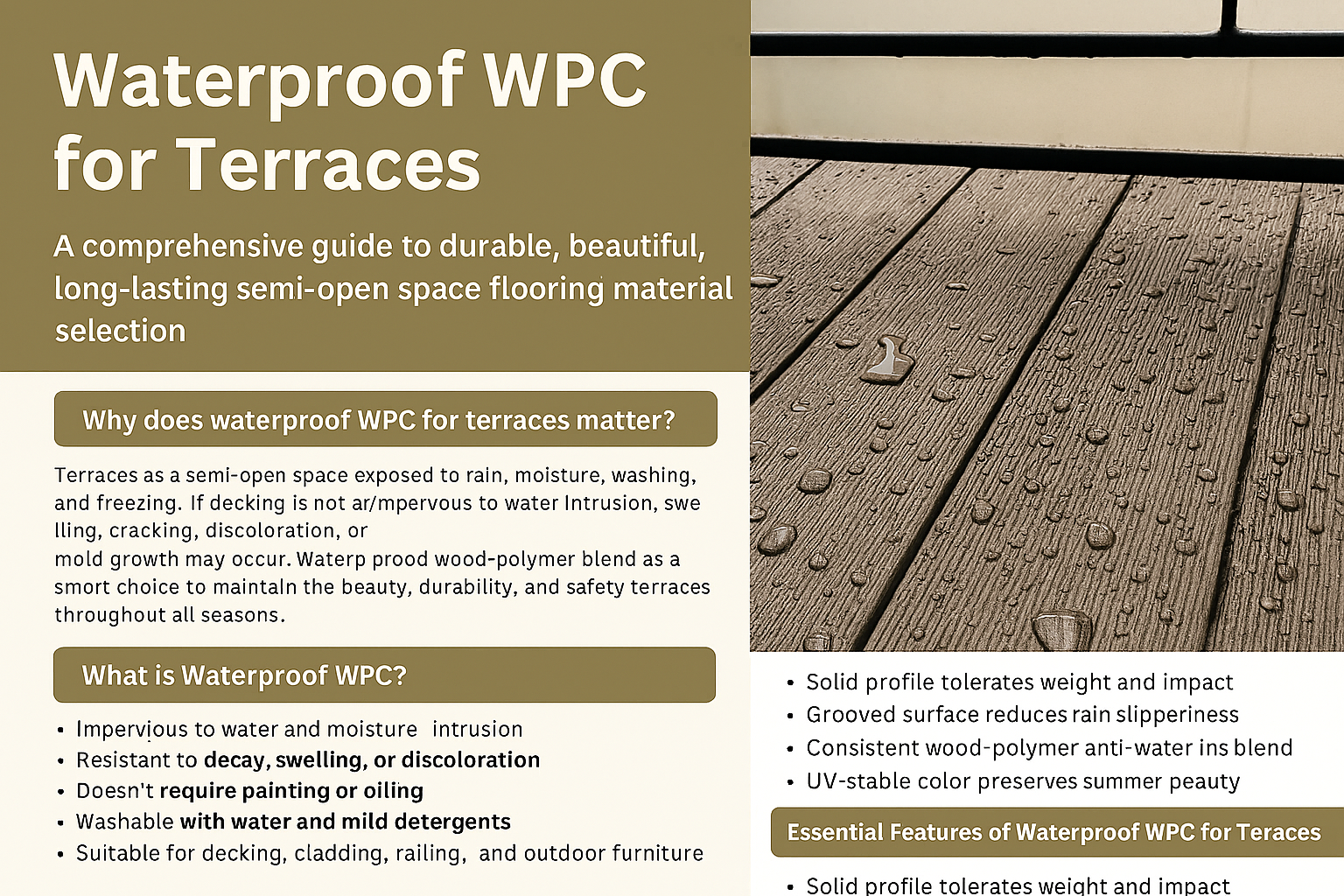 چوب پلاست ضدآب برای تراس