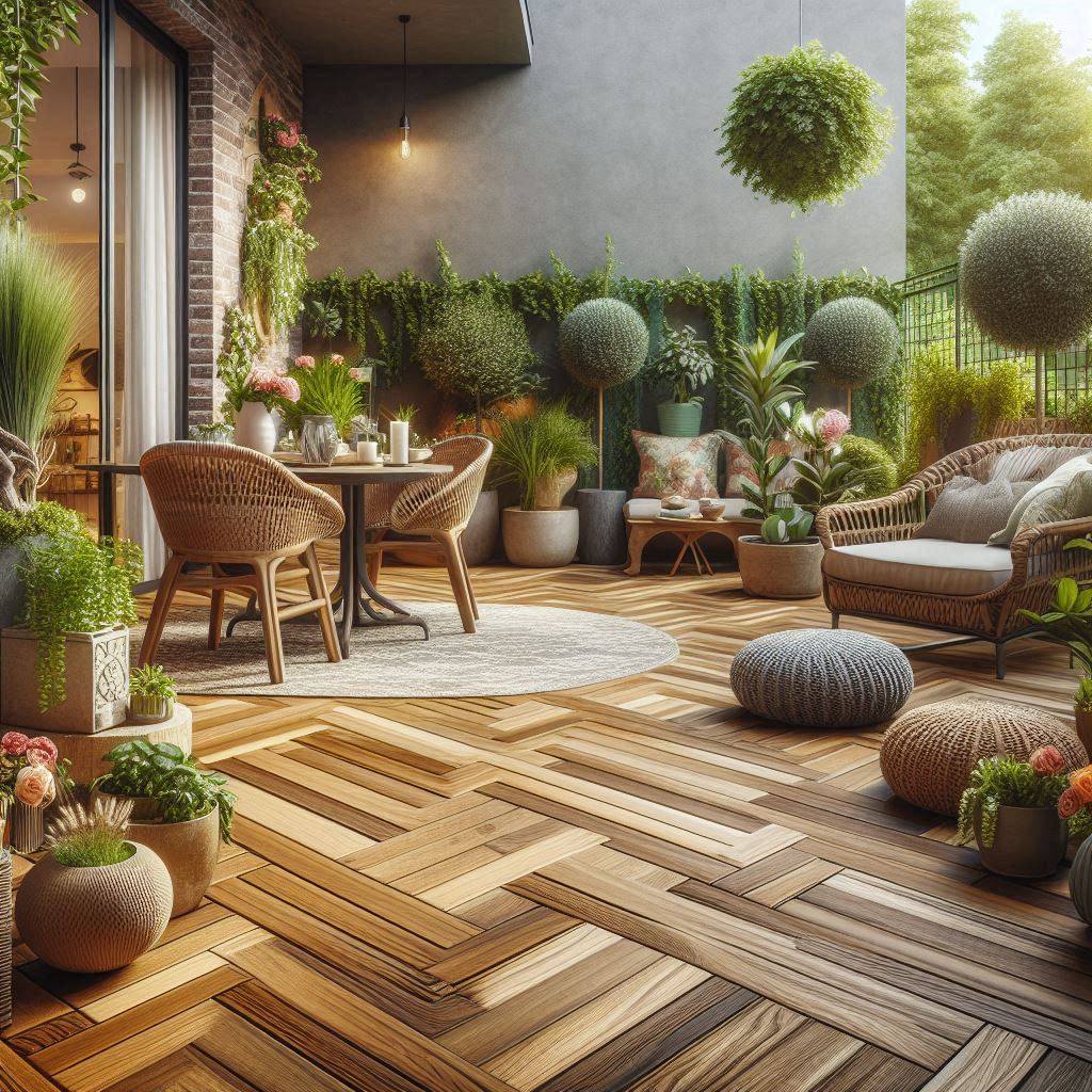 کفپوش چوبی مناسب تراس کوچک