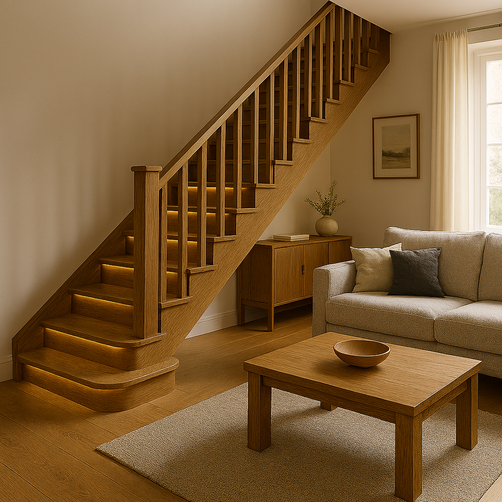 طراحی پله چوبی در نشیمن