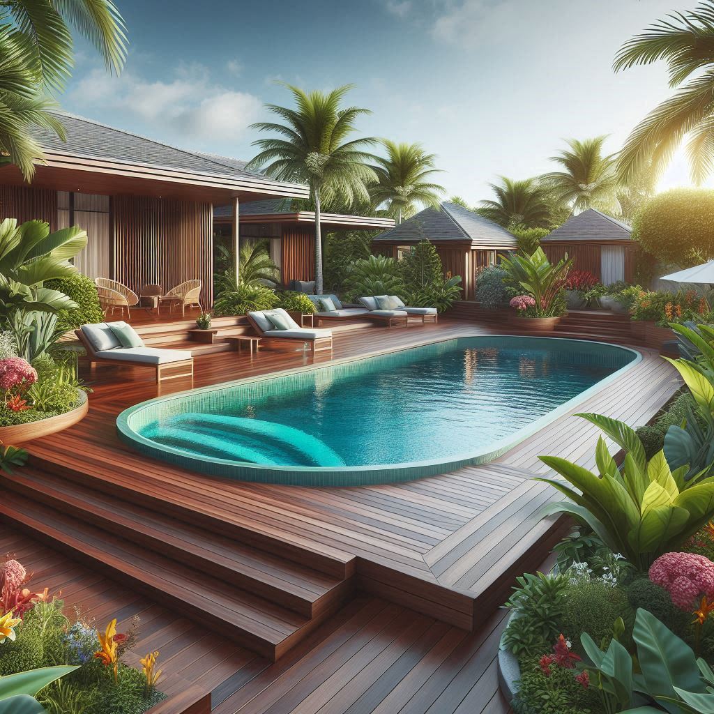 چوب مناسب کفپوش دور استخر