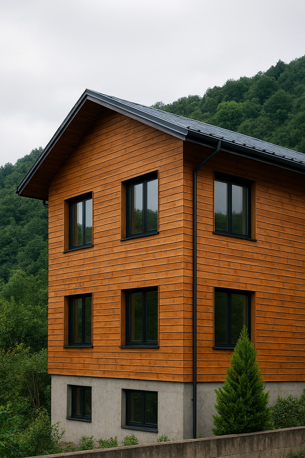 چوب گرین وسل برای نمای ساختمان در شمال ایران