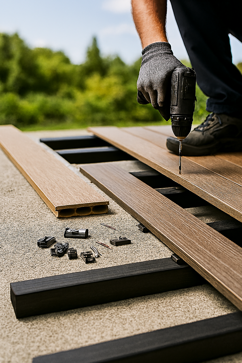 نصب چوب پلاست در فضای باز